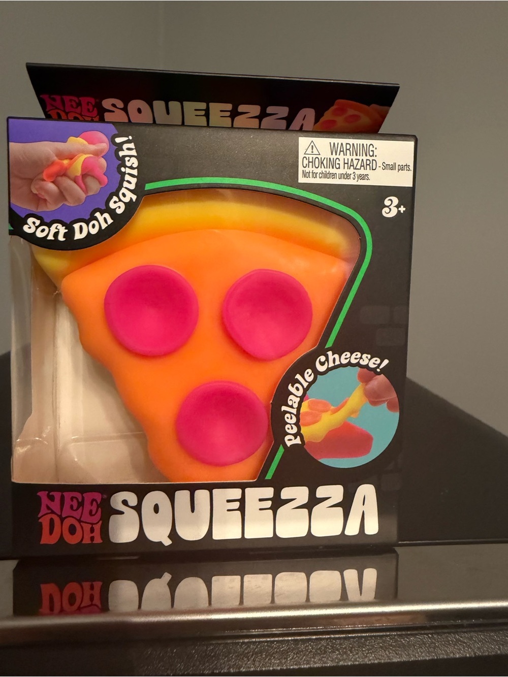 Nee Doh Squeezza Orange & Pink Pizza Squishy Toy